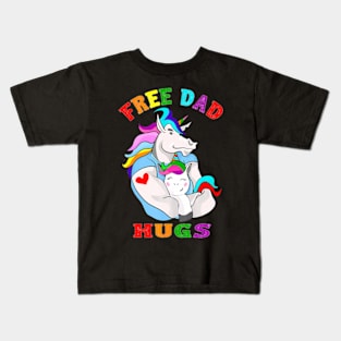 Free Dad Hugs LGBT Gay Pride Kids T-Shirt